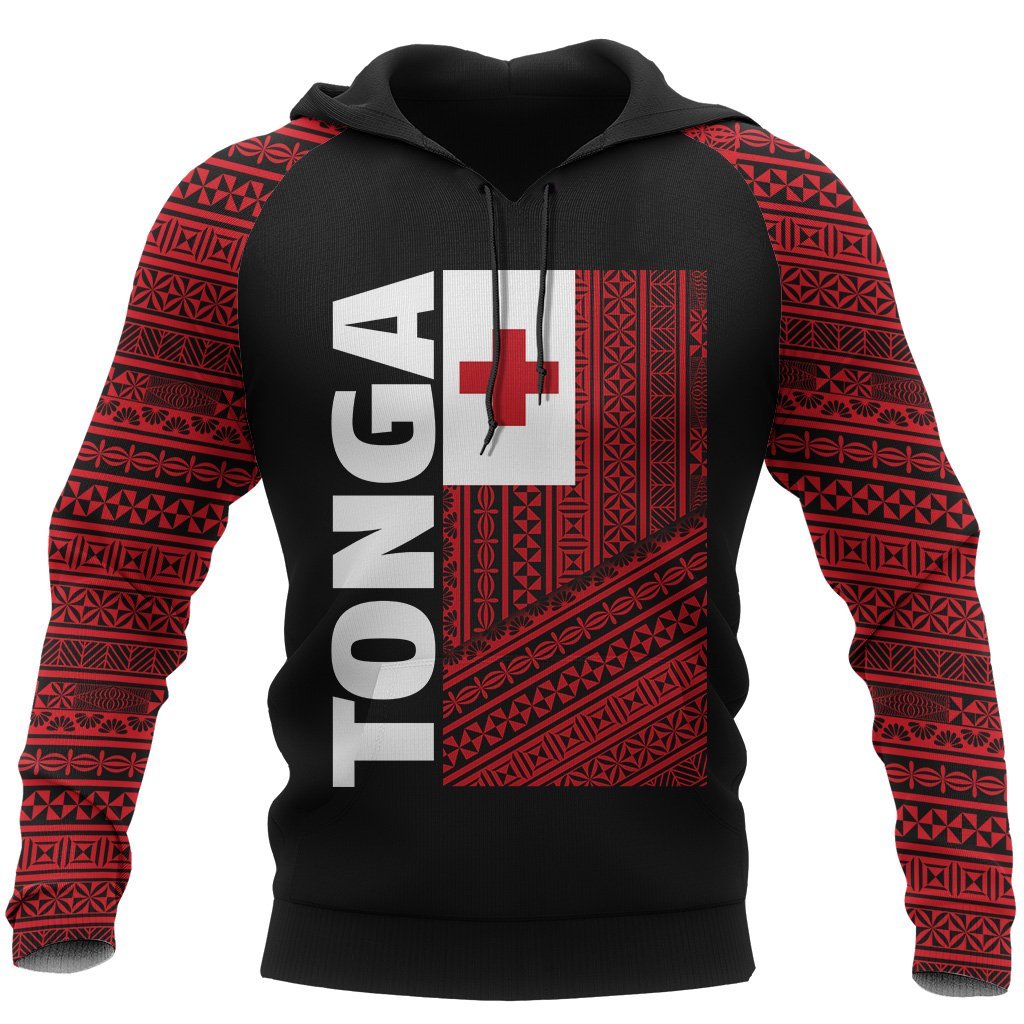 Tonga All Over Hoodie Tonga Flag Special Version Unisex Red - Polynesian Pride