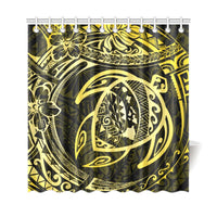 Hawaiian Turtle Polynesian Yellow Shower Curtain - Polynesian Pride