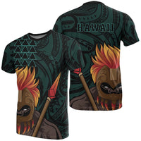 Polynesian Kakau Turquoise Kanaka Warrior Hoodie Legend Unisex Turquoise - Polynesian Pride