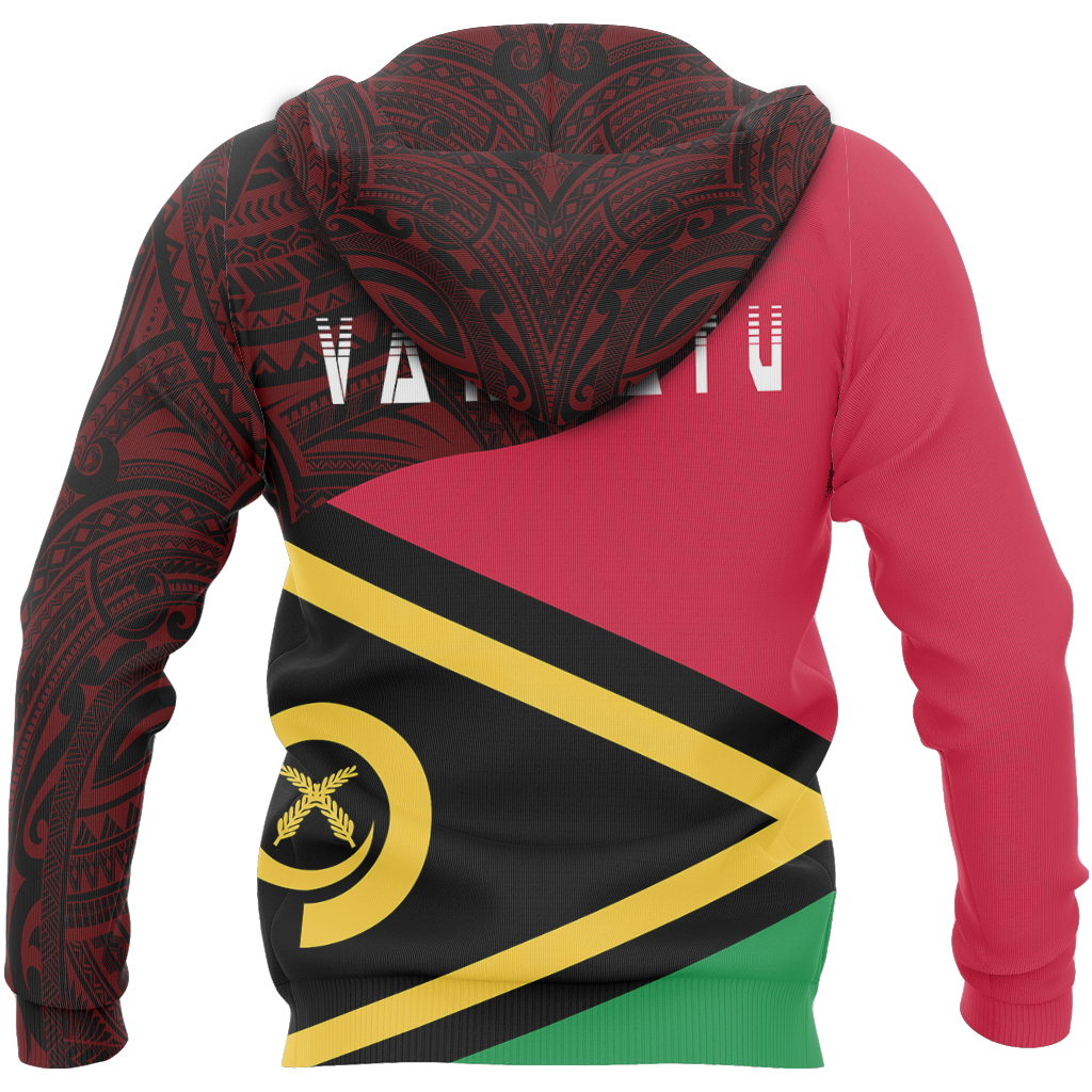 Vanuatu Pullover Hoodie Vanuatu Flag Polynesian tattoo A0 - Polynesian Pride