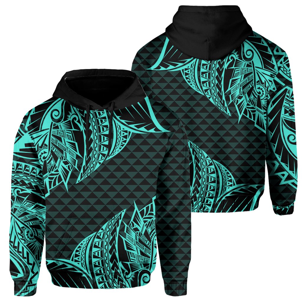 Hawaii Maka Polynesian Hoodie Marcus Style Turquoise Unisex Turquoise - Polynesian Pride