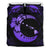 Hawaiian Map Hibiscus Turtle Polynesian Moon Bedding Set Violet Black - Polynesian Pride