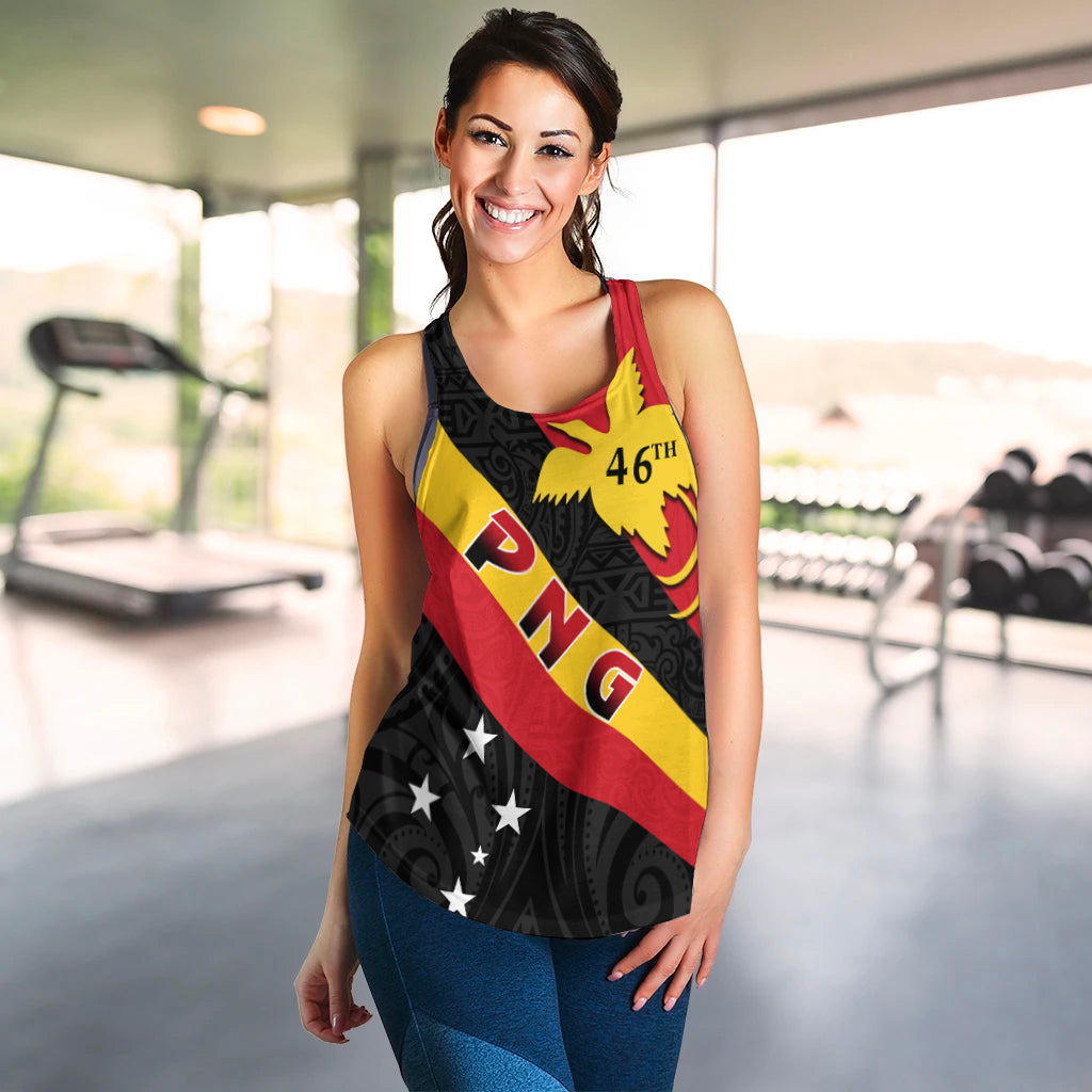 Papua New Guinea Women Racerback Tank Happy Independence Day LT13 - Polynesian Pride
