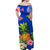 Hawaii Off Shoulder Long Dress Blue Polynesia Pineapple LT13 - Polynesian Pride