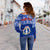 Northern Mariana Islands Off Shoulder Sweater - Polynesian CNMI Coat of Arms LT13 - Polynesian Pride