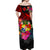 Tonga Off Shoulder Long Dress Alluring Polynesia and Tropical Flowers LT13 - Polynesian Pride