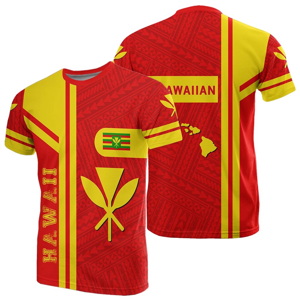 Kanaka Maoli Flag Polynesian T Shirt Morale Style Unisex Red - Polynesian Pride