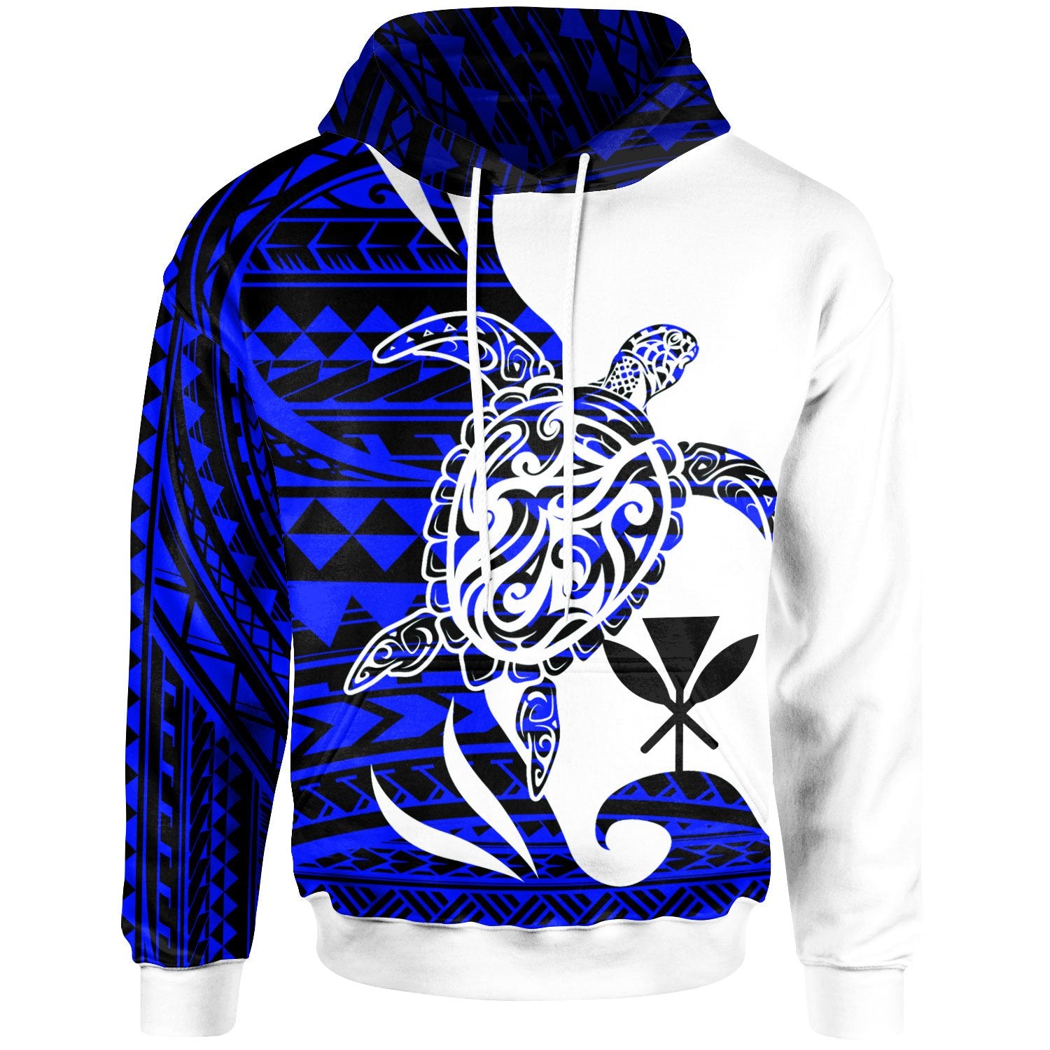 Hawaii Custom Hoodie Mega Turtle Unisex Blue - Polynesian Pride