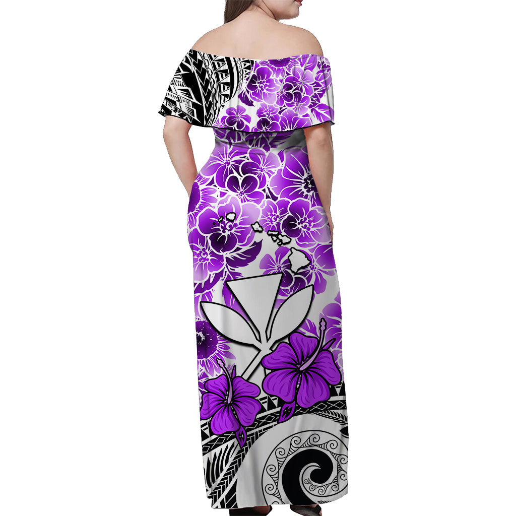 Hawaii Matching Dress and Hawaiian Shirt Polynesian and Purple Hibiscus LT13 - Polynesian Pride