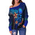 Nauru Women's Off Shoulder Sweater - Vintage Tribal Mountain - Polynesian Pride