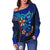 Kosrae Women's Off Shoulder Sweater - Vintage Tribal Mountain - Polynesian Pride