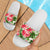 Hawaii Plumeria Hibiscus Pattern Slide Sandals White - Polynesian Pride