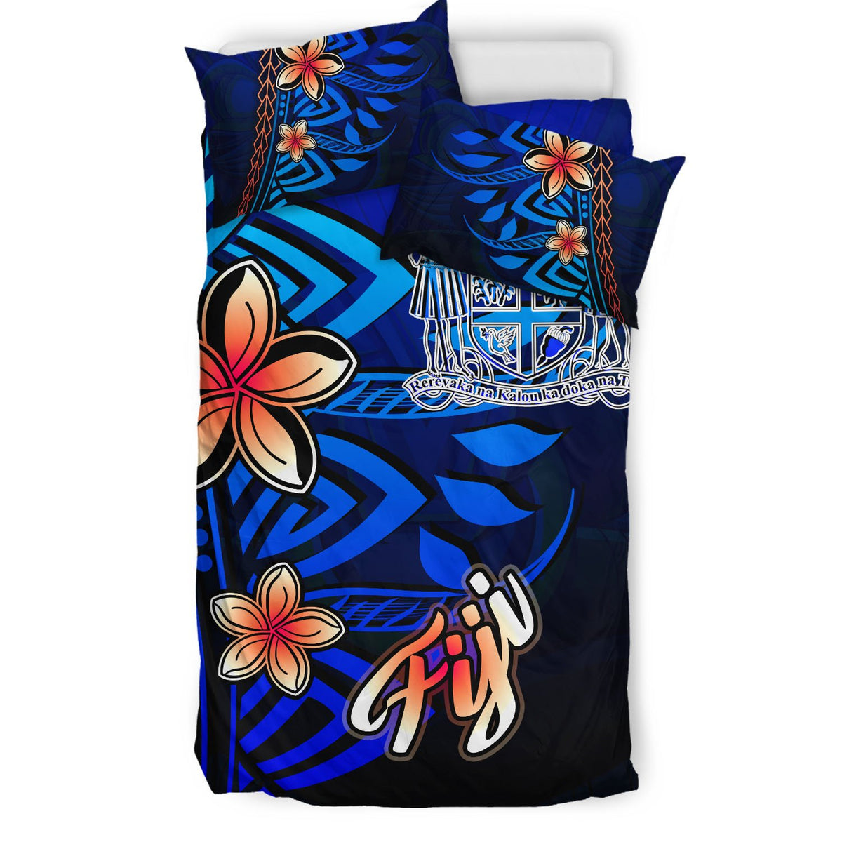 Fiji Bedding Set - Vintage Tribal Mountain Crest - Polynesian Pride