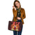 Tahiti Custom Personalised Large Leather Tote - Tribal Tuna Fish - Polynesian Pride