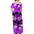 Hawaii Skull Off Shoulder Long Dress Mysterious Polynesia and Purple Flowers LT13 - Polynesian Pride