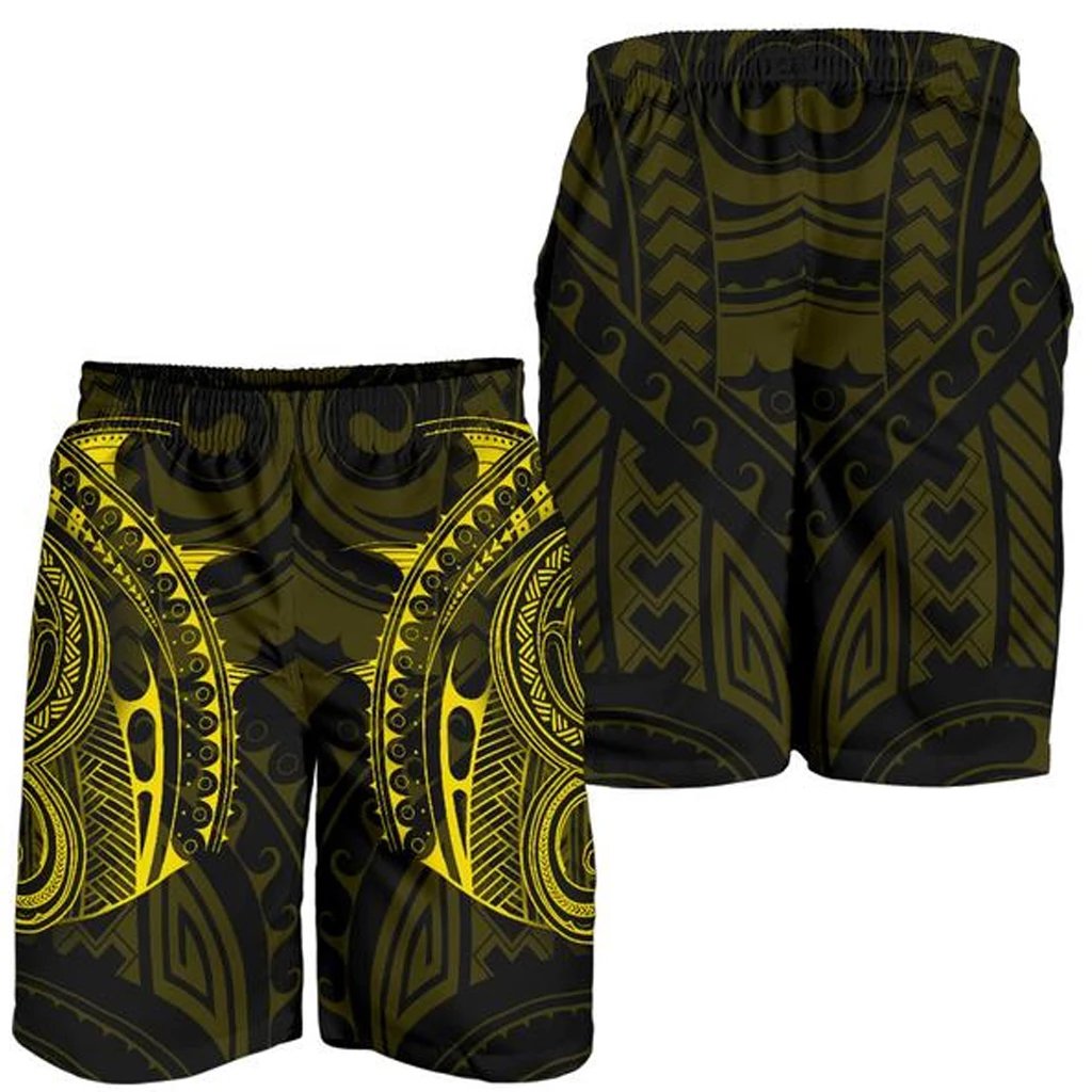 Strong Polynesian Tattoo Men's Shorts Yellow Yellow - Polynesian Pride