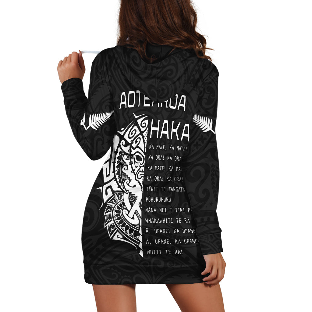 New Zealand Rugby Hoodie Dress Haka All Black mix Ta Moko LT13 - Polynesian Pride