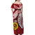 Vanuatu Color Off Shoulder Long Dress Pig Tusk Polynesian Red LT13 - Polynesian Pride