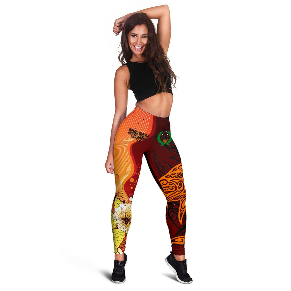 Pohnpei Custom Personalised Women's Leggings - Tribal Tuna Fish - Polynesian Pride