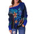 New Caledonia Women's Off Shoulder Sweater - Vintage Tribal Mountain - Polynesian Pride