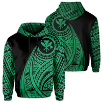 Hawaii Kanaka Polynesian Hoodie Tatoo Style Green Unisex Green - Polynesian Pride