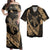 Hawaii Matching Dress and Hawaiian Shirt Hawaii Map Hibiscus Turtle Fish Hook Polynesian Gold RLT14 - Polynesian Pride