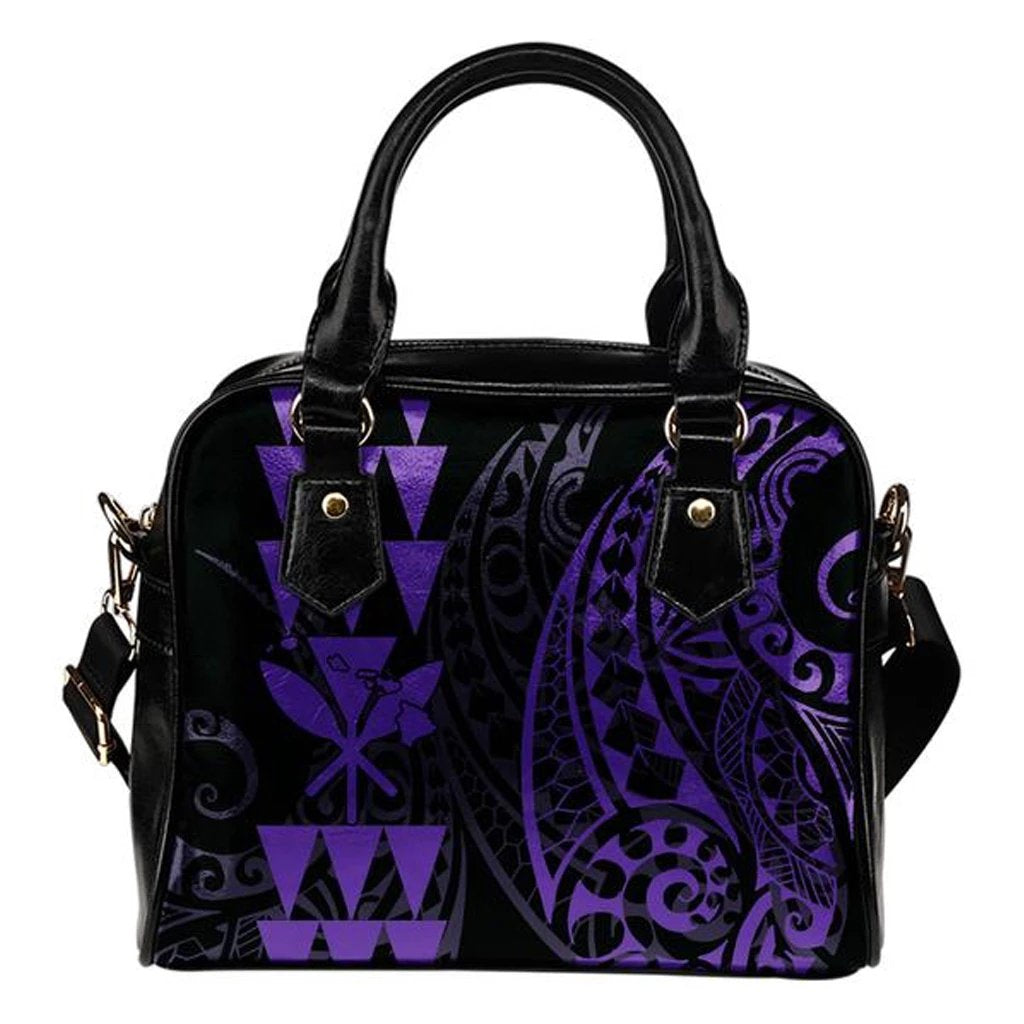 Kanaka Map Purple Polynesian Shoulder Handbag One Size Purple - Polynesian Pride