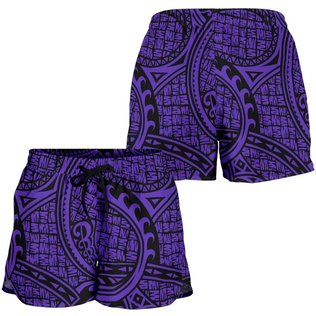 Polynesian Maori Lauhala Violet Women's Short Women Violet - Polynesian Pride