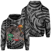 Kakau White Hawaii Warrior Football Hoodie Unisex White - Polynesian Pride