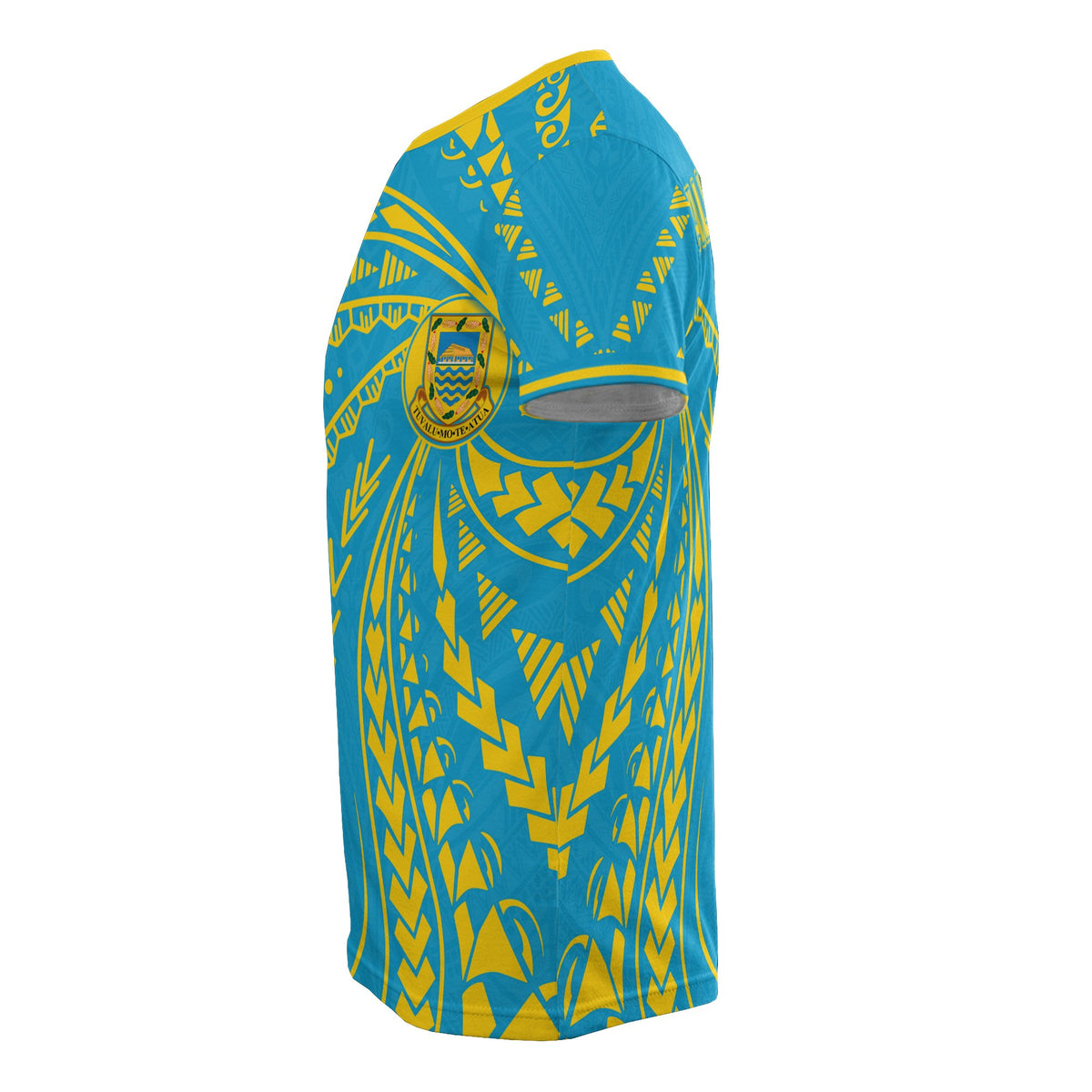 Tuvalu T Shirt Tuvaluan Coat of Arms Swirling Style - Polynesian Pride