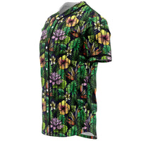 Hawaii Hibiscus And Plumeria Green Baseball Jersey - Polynesian Pride