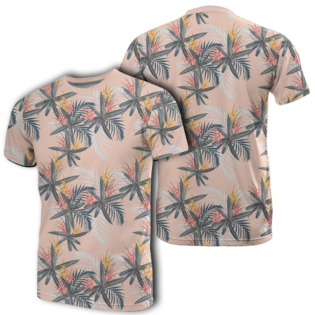 Hawaii Tropical Pattern Pink T Shirt Unisex White - Polynesian Pride