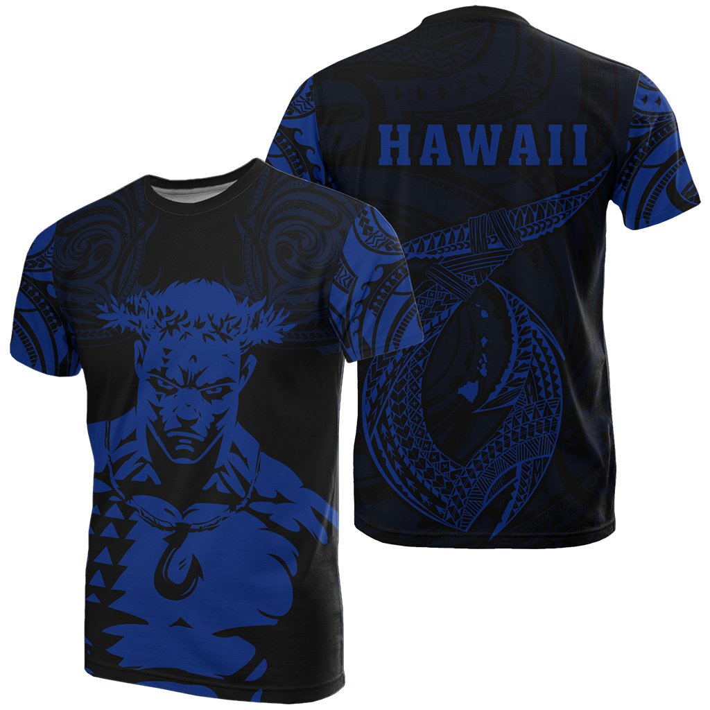 Hawaii Hook Polynesian Blue Maui T Shirt Unisex Blue - Polynesian Pride