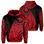 Hawaii Kanaka Polynesian Hoodie Tatoo Style Red Unisex Red - Polynesian Pride