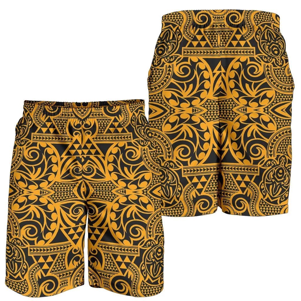 Polynesian Kakau Turtle Old Men's Short Black - Polynesian Pride