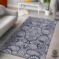 Polynesian Blue Dark Area Rug Black - Polynesian Pride