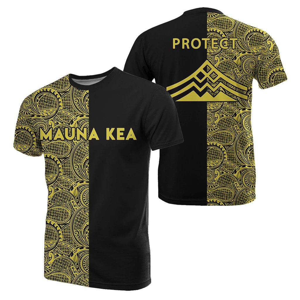 Hawaii Mauna Kea Polynesian T Shirt The Half Yellow Unisex Yellow - Polynesian Pride