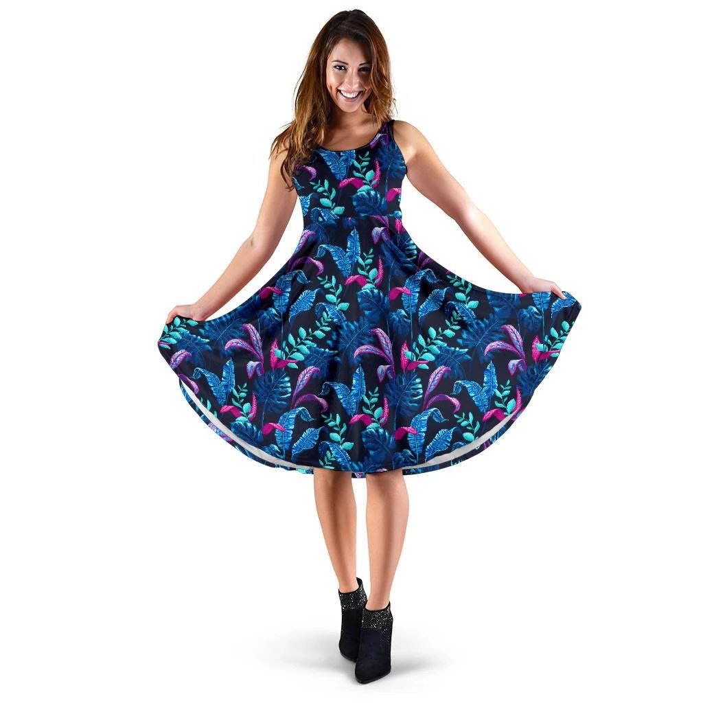 Hawaii Tree Midi Dress Midi Dress Blue - Polynesian Pride