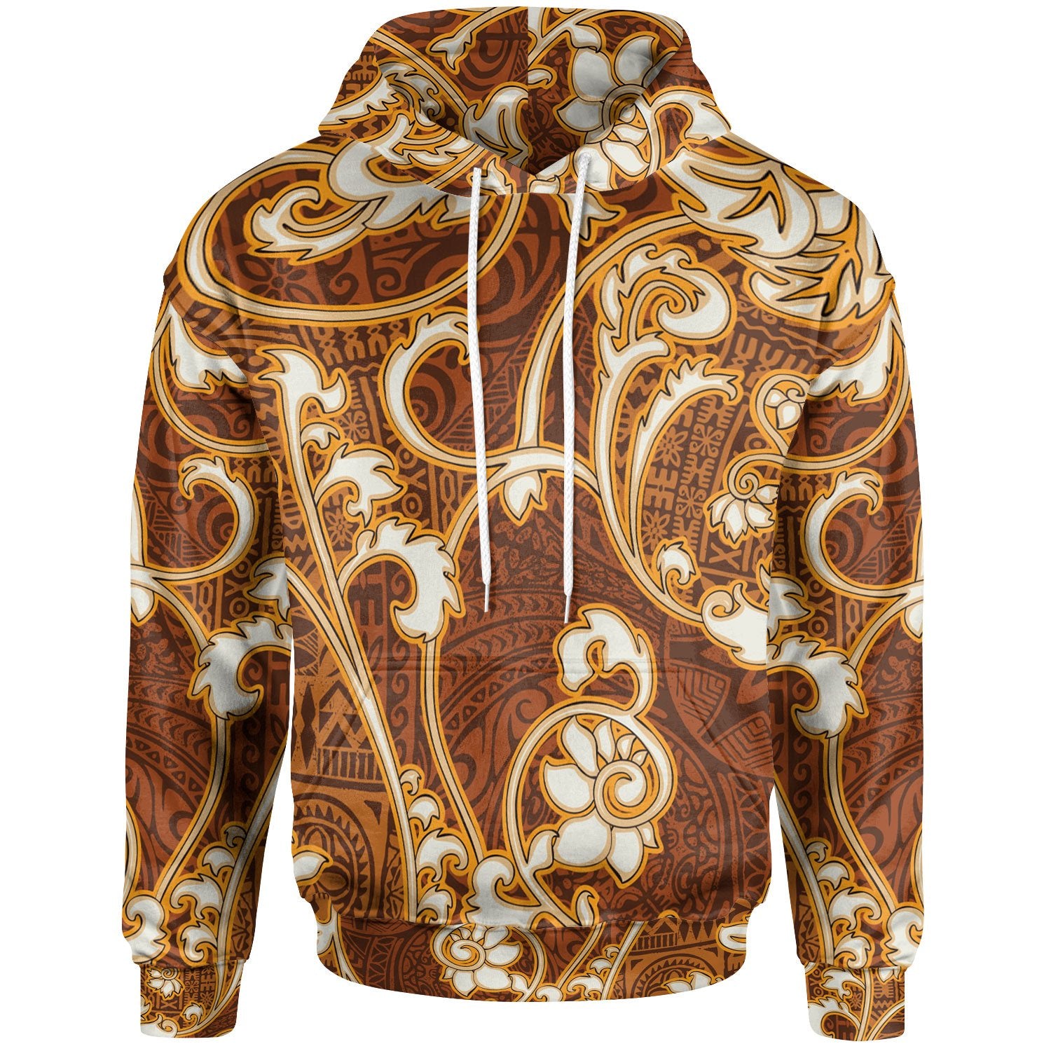 Polynesian Hoodie Flourish Style With Tribal Fabric Unisex Vintage Color - Polynesian Pride