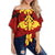 Hawaii - Hawaiian Quilt Style Off Shoulder Waist Wrap Top AH Female Red - Polynesian Pride