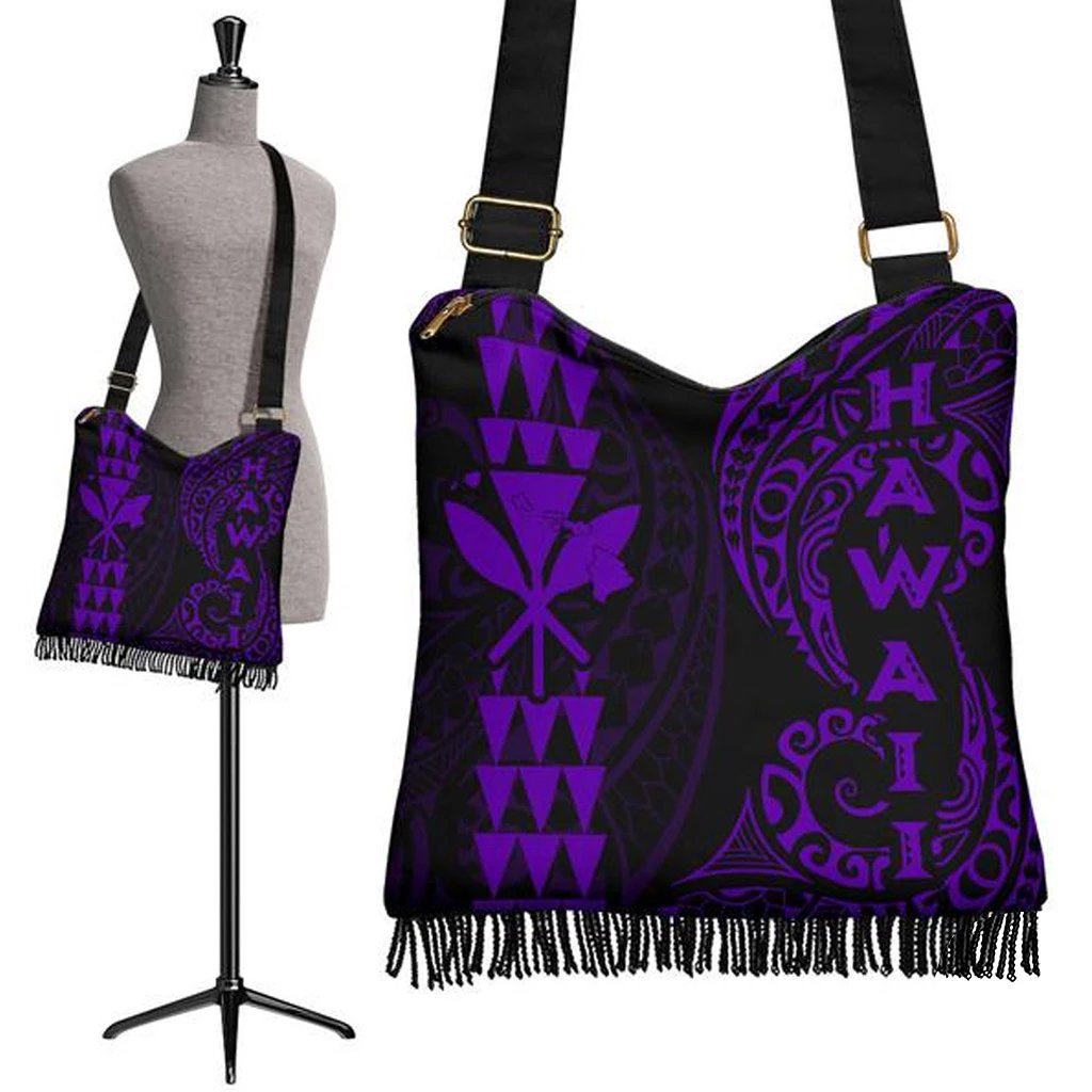 Hawaii Polynesian Crossbody Boho Handbag Purple Crossbody Boho Handbag One Size Purple - Polynesian Pride