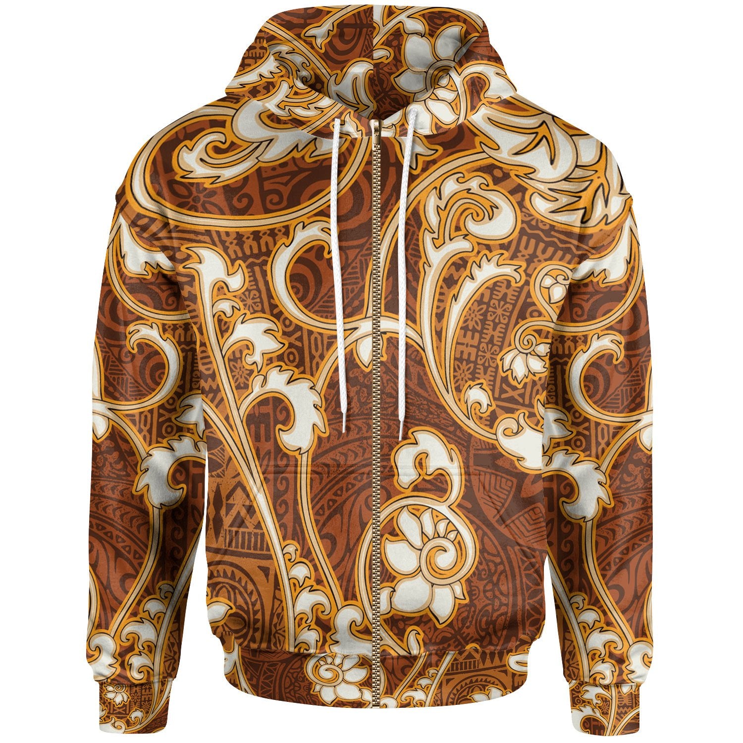 Polynesian Hoodie Flourish Style With Tribal Fabric Unisex Vintage Color - Polynesian Pride