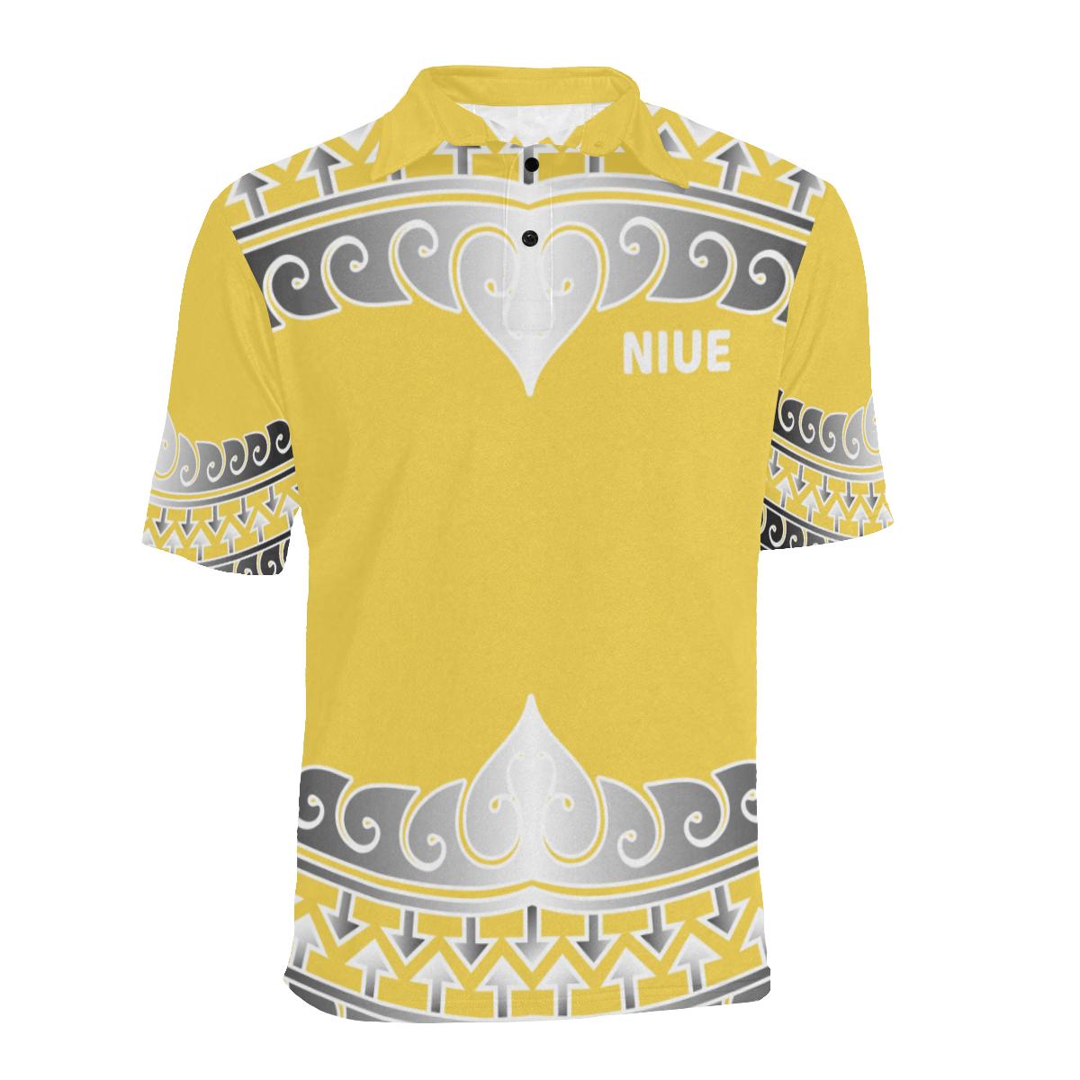 Niue Polo Shirt Wave Style - Polynesian Pride