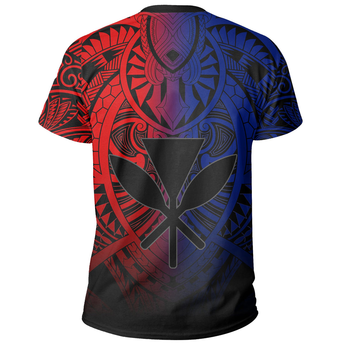 Hawaii Maka Polynesian Kanaka Maoli T Shirt Heaven Style Red Blue - Polynesian Pride