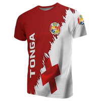 Tonga All Over T Shirt Tongan Flag Coat of Arms Wrap Style Unisex Red - Polynesian Pride