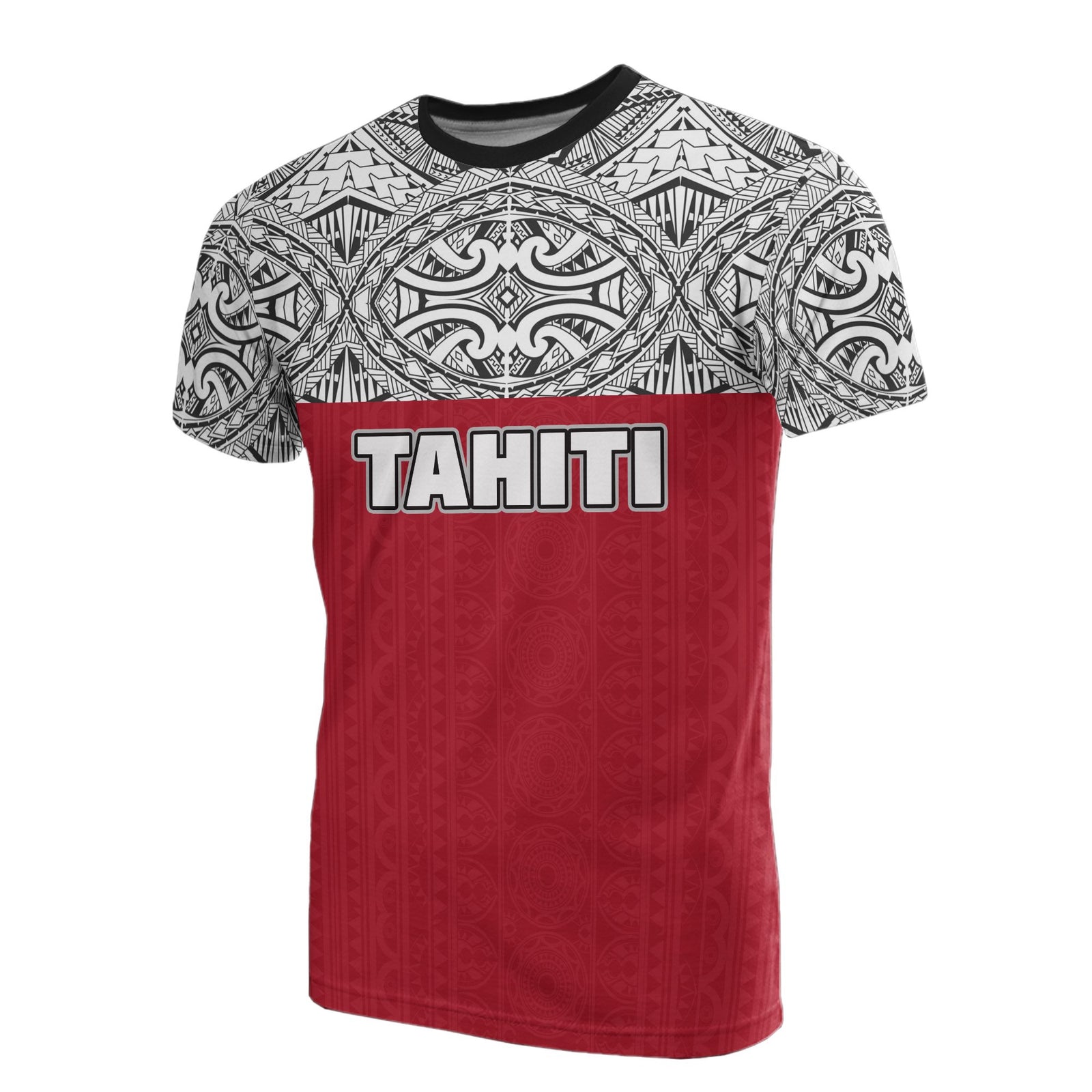 Tahiti T Shirt Tahiti Flag Polynesian Tattoo Style Unisex Red - Polynesian Pride