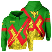 Kanaka Maoli Flag Polynesian Hoodie Cross Style Unisex Green - Polynesian Pride