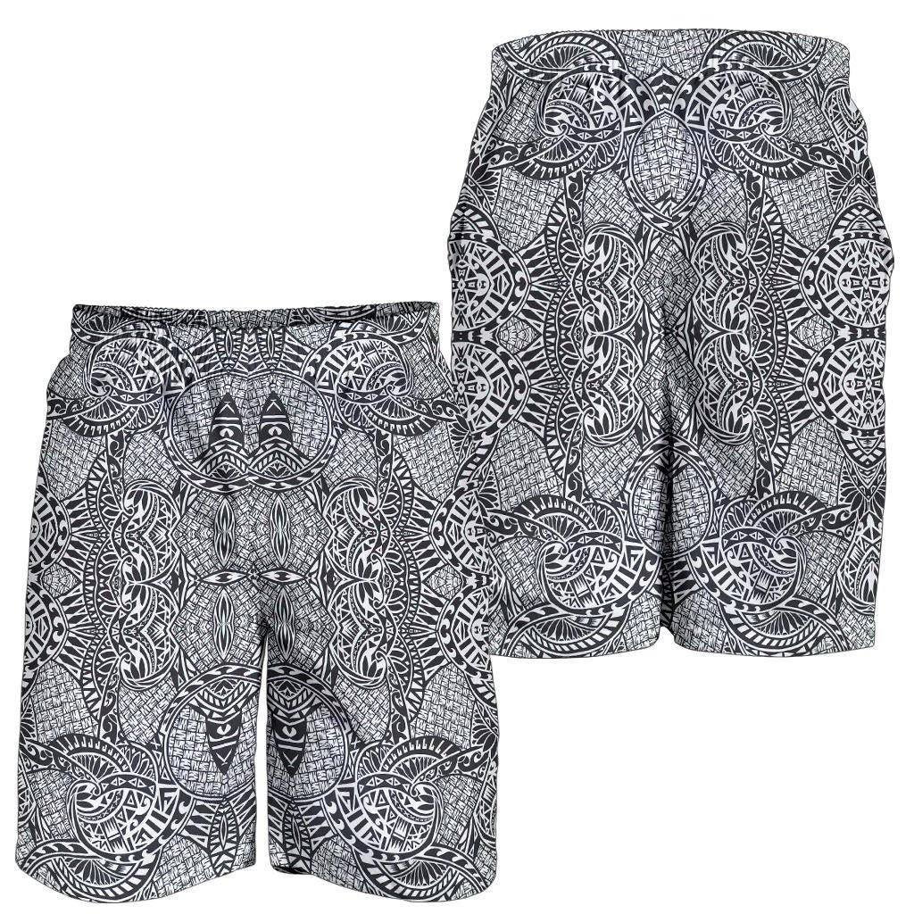 Polynesian Men's Shorts Black And White Black - Polynesian Pride