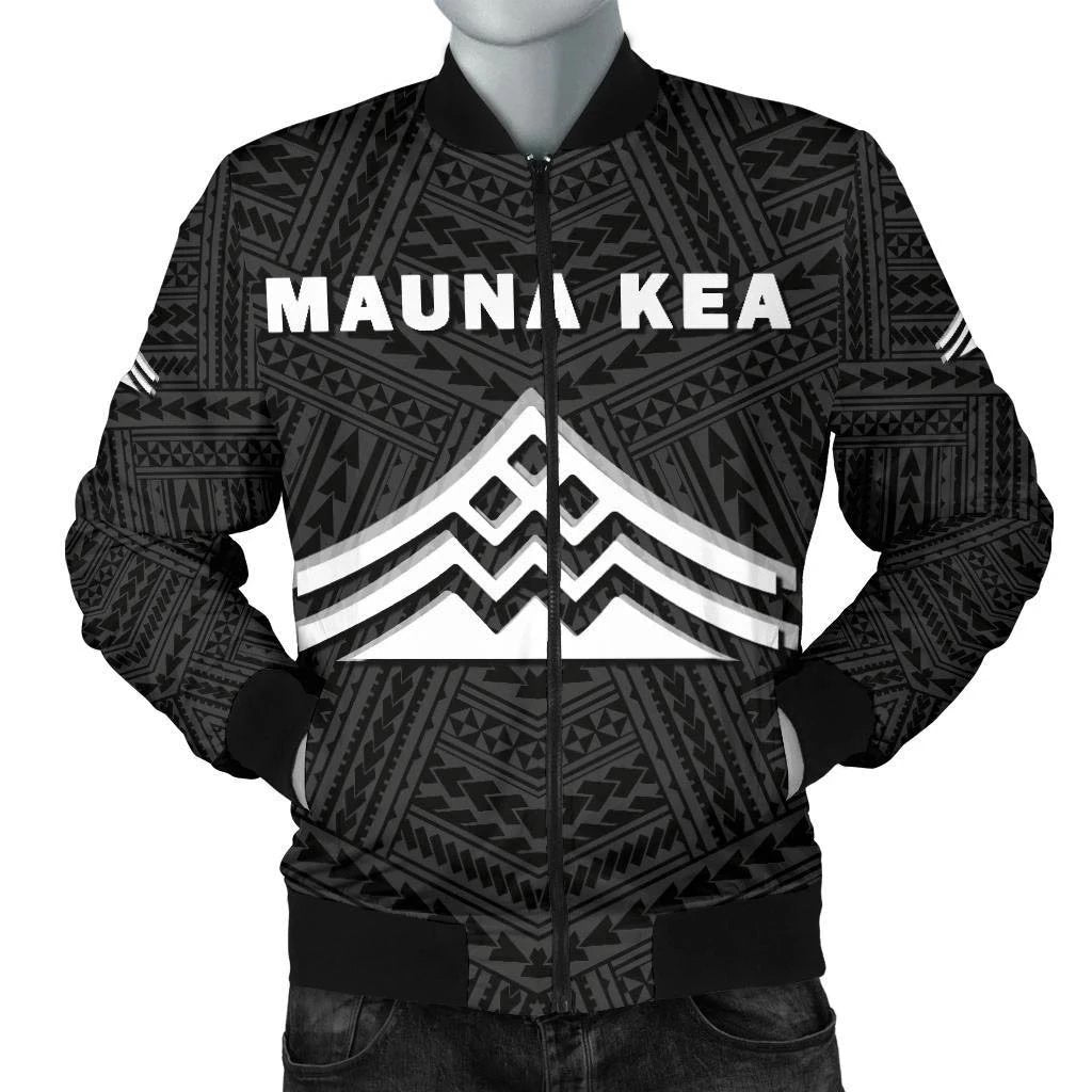 Hawaii Mauna Kea Polynesian Men's Bomber Jacket White White - Polynesian Pride