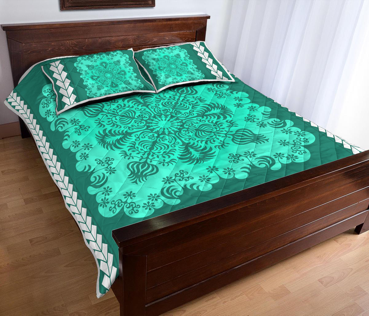 Hawaii Quilt Bed Set Pattern Version Special Green LT13 - Polynesian Pride
